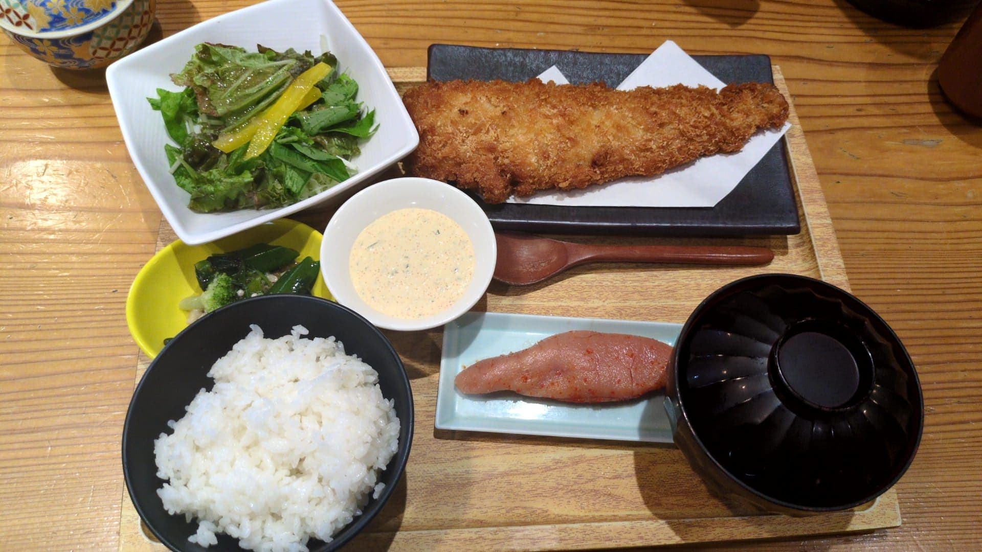 博多もつ鍋やまや　めんたいタルタルたらカツ定食